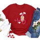 thumbnail image 2 of Puntoco - Camiseta con estampado de conejo y cuello redondo para mujer, blusa suelta informal de manga corta de Pascua Puntoco Puntoco-1391, 2 of 4