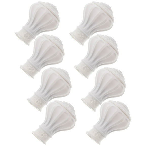 WHAMVOX  12 Pcs Curtain Rod End Caps Home Accessories Pole Plug White