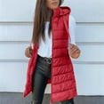 thumbnail image 2 of Breezora Quilted Sleeveless Puffer Vest for Women Hooded Winter Coat Warm Zip Up Outerwear Mid Length Design XXL Size, 2 of 7