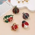 thumbnail image 4 of GKNET Wedding Pearl ladybug Crystal Insects Brooch Lapel Pin Women Fashion Delicate Jewelry New-#1, 4 of 9
