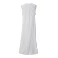 thumbnail image 5 of Adeawade Summer Dresses For Women V Neck Sleeveless Solid Color Flowy Dresses Ladies' Side Slit Jumpsuit Long Skirt Classic Commute And Outings Wear White L, 5 of 5