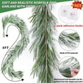 thumbnail image 4 of Snow Flocked Norfolk Pine Garlands, Lifelike Winter Pine Garland, Green Artificial Greenery Garland for Table, Mantle, Wall, Indoor, Outdoor Christmas Decorations, 1 Pcs, 6 Ft, 4 of 9