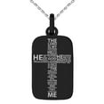thumbnail image 2 of Stainless Steel The Lord is My Shepherd Psalm 23:1-4 Engraved Small Rectangle Dog Tag Charm Pendant Necklace, 2 of 4