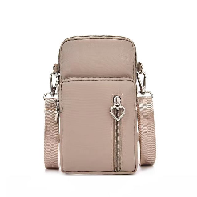 Factory Direct Crossbody Mobile Phone Bag Vertical Fabric Mini Small Bag Wrist Arm Mobile Phone Bag Three-Layer Coin Wallet