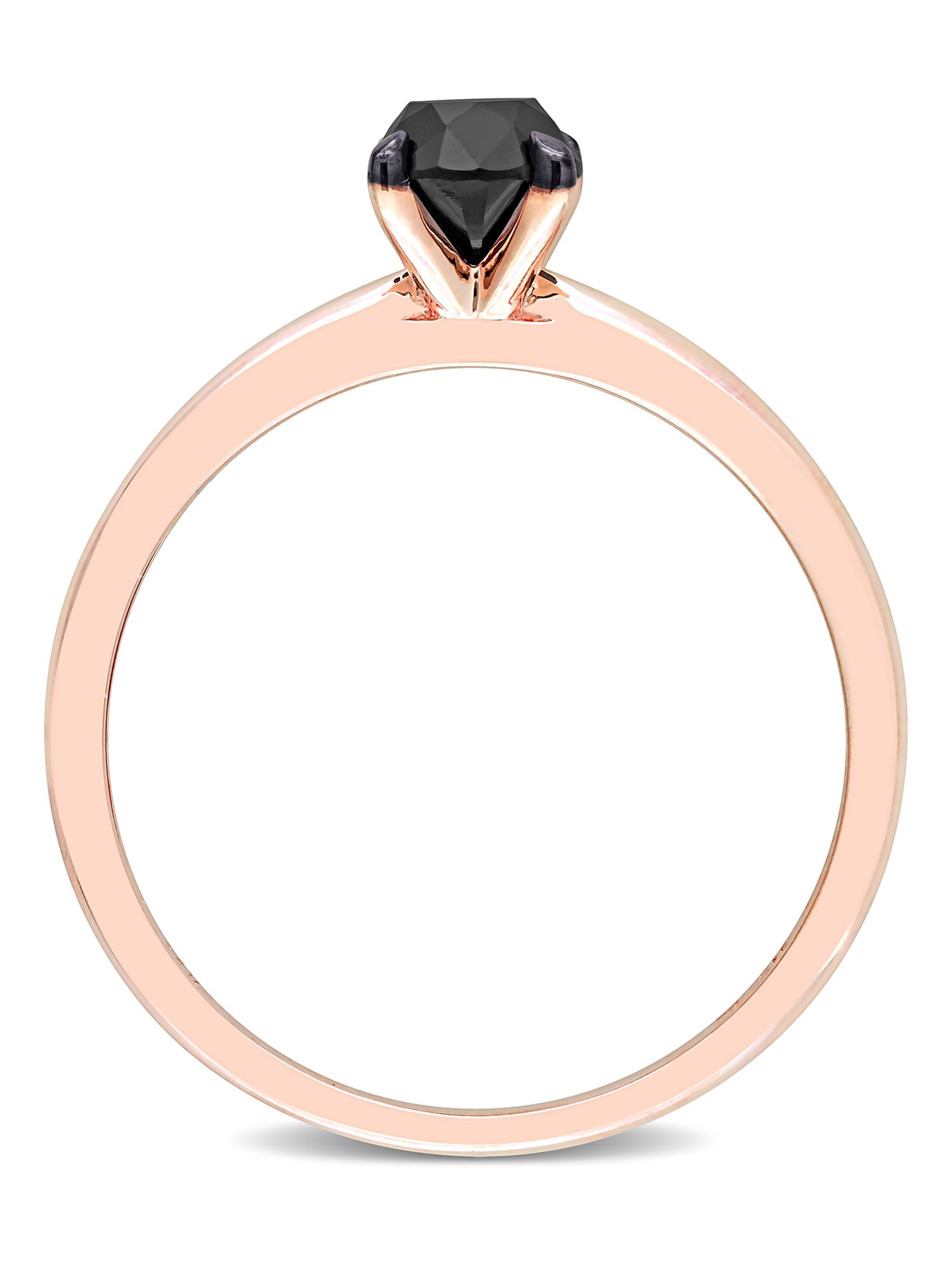 3/4 Carat T.W. Black Diamond 14kt Rose Gold Solitaire Engagement Ring