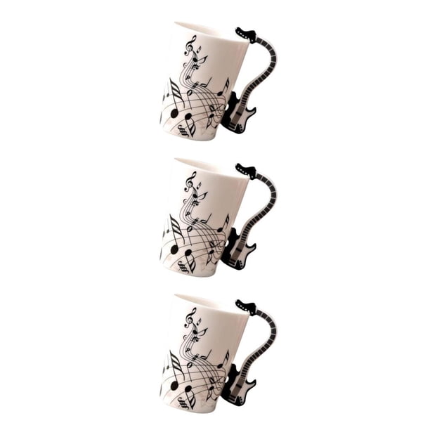 Inteprter Taza de cerámica elegante y duradera Tazas de té Regalo para los amantes del té Taza de notas musicales elegante y novedosa Guitarra Type1 NO1