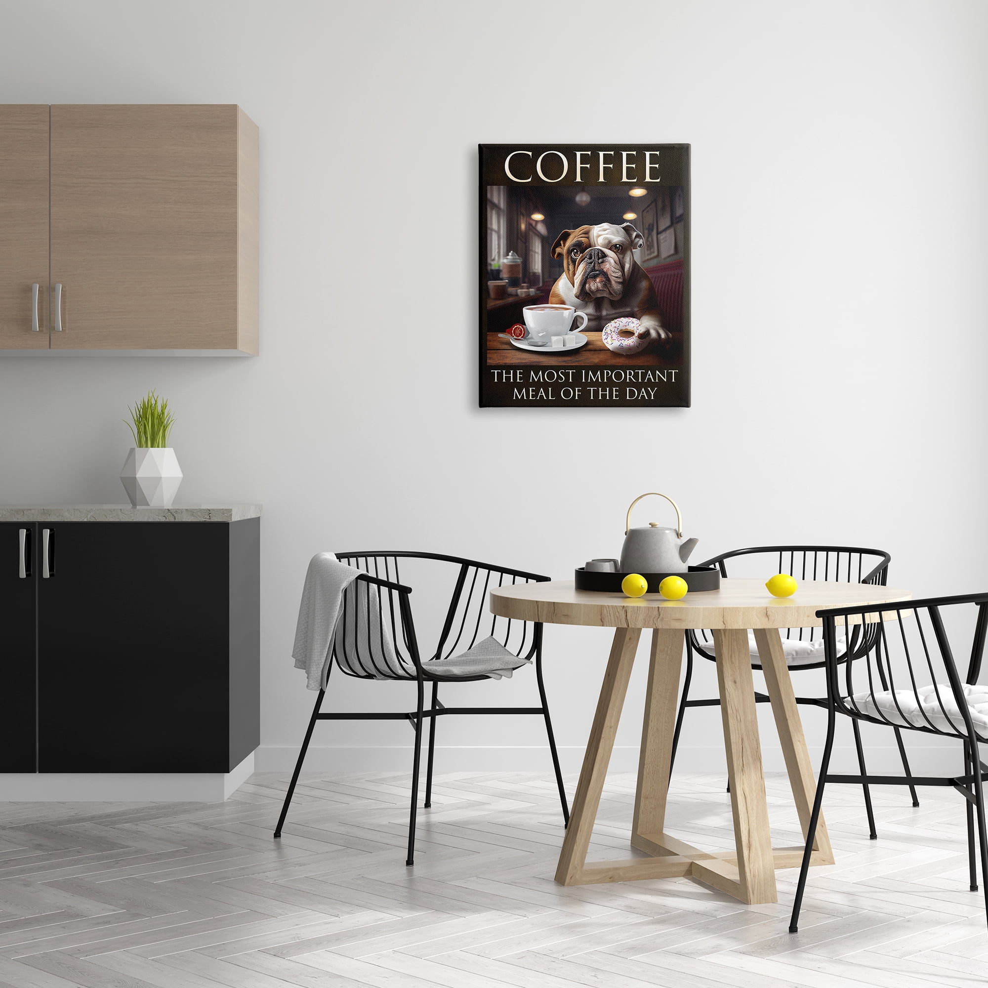 Stupell Industries Coffee Important Meal Dog Animals & Insects Painting Gallery Wrapped Canvas Print Wall Art, 24 x 30