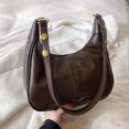 thumbnail image 4 of Women Shoulder Bag Adjustable Strap Crescent Bag Pu Leather Bag For Work Decor Bag (Coffee), 4 of 10