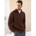 thumbnail image 2 of Fexilor Men's Cable Knit Quarter Zip Pullover Sweater Lightweight Long Sleeve Business Casual Sweaters, 2 of 7
