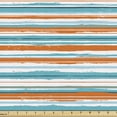 thumbnail image 1 of Abstract Sofa Upholstery Fabric by the Yard, Sketch Style Waves Stripes Motif Pattern on Plain Backdrop, Decorative Fabric for DIY and Home Accents, White Dark Seafoam and Vermilion by Ambesonne, 1 of 5