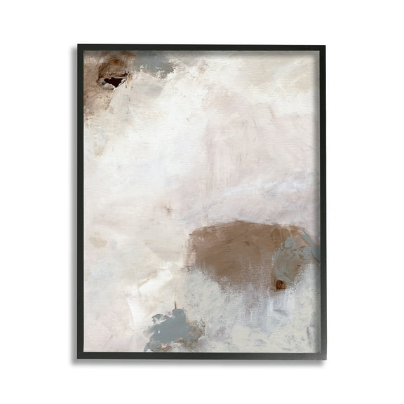 Stupell Industries Muted Neutral Painting Abstract Painting Black Framed Art Print Wall Art, 11 x 14