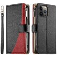 thumbnail image 1 of Funda cartera GANGXUN para iPhone 13 Pro Max , cuero PU con tarjetero, cremallera, correa de mano, soporte y protección 661°, 1 of 6