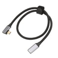 thumbnail image 3 of Cable Usb USB C A USB C 3,1 Gen 2 ángulo Recto 90 Grados Macho A Hembra 100W 20V 5A Carga 4K 60Hz Cable De Alta Velocidad 10Gbps, 3 of 7