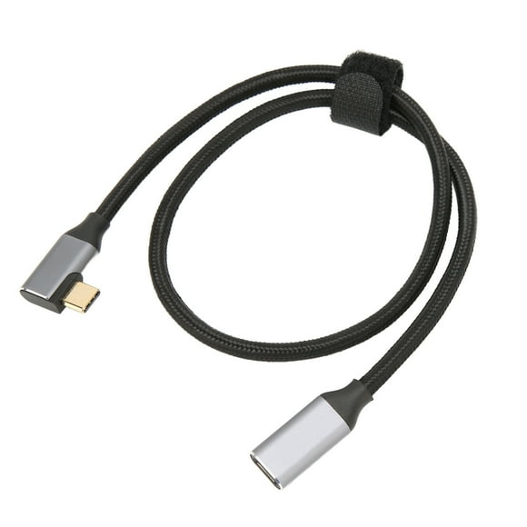 Câble USB C vers USB C, Câble USB C vers USB C 3.1 Gen 2 100W 20V 5A 10Gbps Angle Droit 90 Degrés 4K 60Hz Mâle vers Femelle Transfert Haute Vitesse pour Stations d'Accueil 0.25m,0.5m,1m
