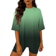 thumbnail image 2 of Eres Más Que una Camisa de Puntuación de Prueba Blusa de Manga Corta de Cuello Redondo de las Mujeres con Pantalones de Cintura Elásticos, Set Deportivo Casual de 2 Piezas, 2 of 6
