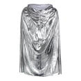 thumbnail image 2 of Capa Lentejuela para Adultos para Mujeres Vestuario de Disfraz para Navidad Actuación Brillante Completo Plata Soledad Capa con capucha unisex, 2 of 9
