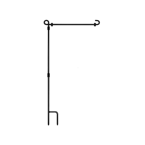 SHJHENG Heavy Duty Metal Garden Flag Stand - Durable Iron Flagpole Holder with Spring Clips for Outdoor Yard, Garden, and Home Decor, 35x16 Inch
