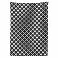 thumbnail image 2 of Black and White Tablecloth, Modern Boho Geometric Stripes Pattern Mosaic Style Abstract Art Deco, Rectangle Satin Table Cover Accent for Dining Room and Kitchen, 60" X 90", Charcoal Grey, by Ambesonne, 2 of 2