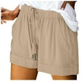 thumbnail image 3 of WAYUTE Women's Shorts Plus Size Shorts Casual 2025 Summer Beach Drawstring Shorts with Pockets Loose Cute Vacation Trendy Clothes, 3 of 7