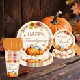 thumbnail image 6 of NWOKYZGH Fall Maple Leaf Pumpkin Thanksgiving Fall theme Disposable Paper Plates Tablecloth Paper Towel Party Set Decoration Supplies, 6 of 6