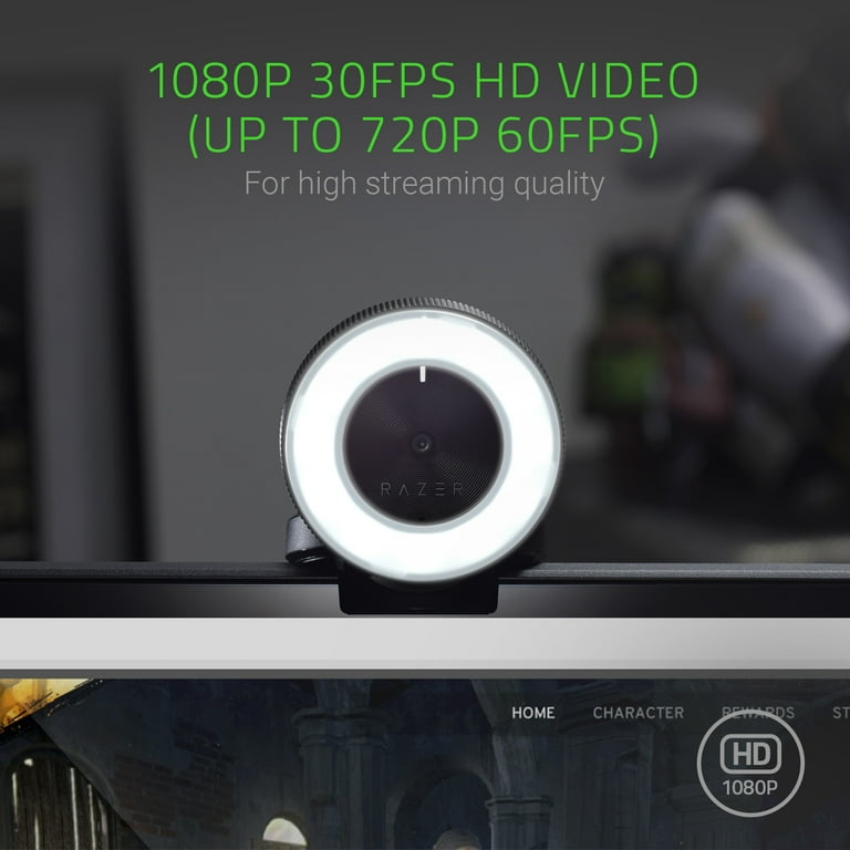 NeweggBusiness - Razer Kiyo Pro Streaming Webcam: Uncompressed 1080p 60FPS  - High-Performance Adaptive Light Sensor - HDR-Enabled - Wide-Angle Lens  with Adjustable FOV - Lightning-Fast USB 3.0