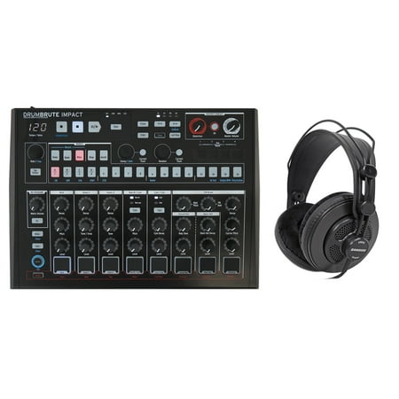 Arturia Drumbrute Impact NOIR USB MIDI Analog Drum Synthesizer+Samson Headphones