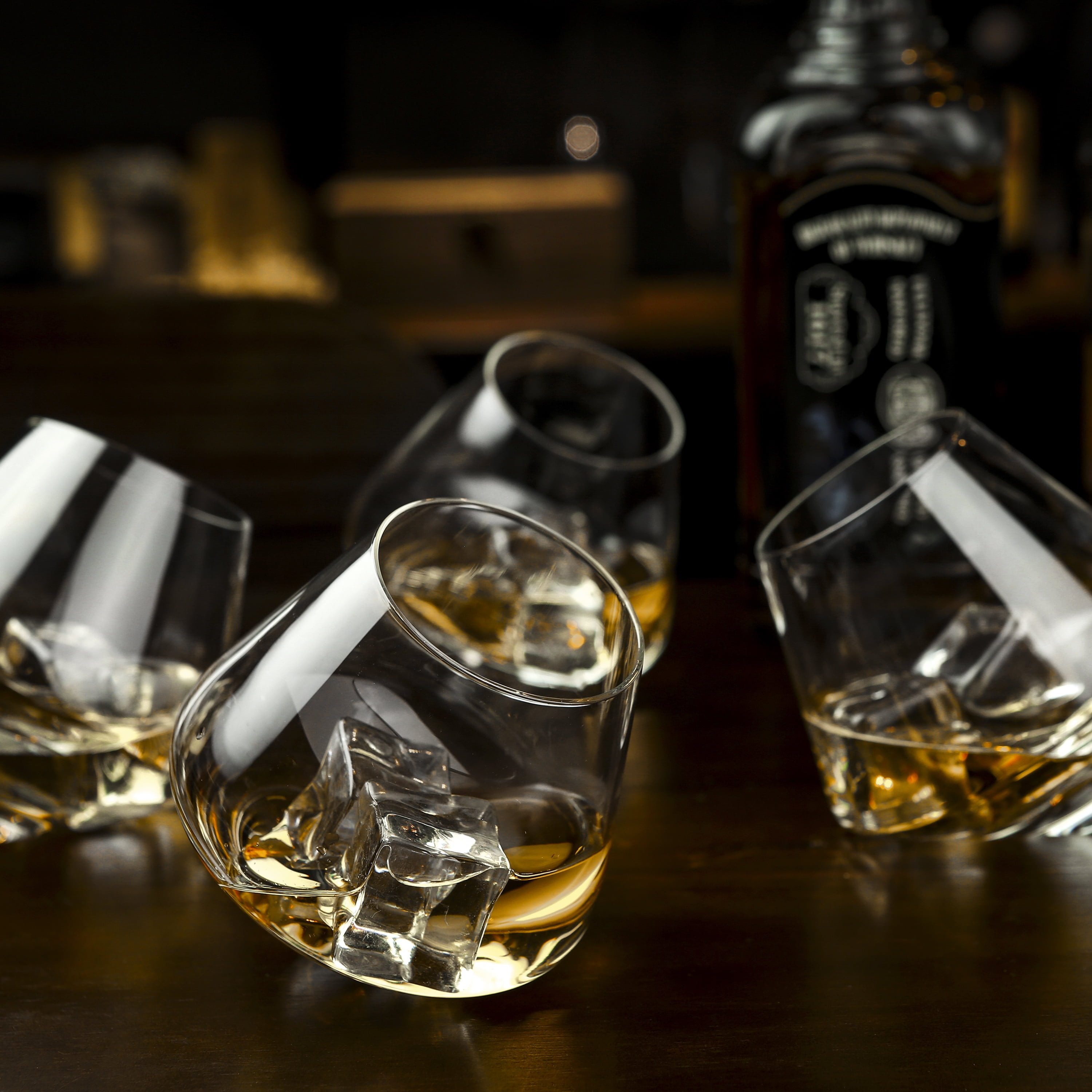 Tilting Whiskey Scotch Glasses, Set of 4 in Gift Box – MyGift