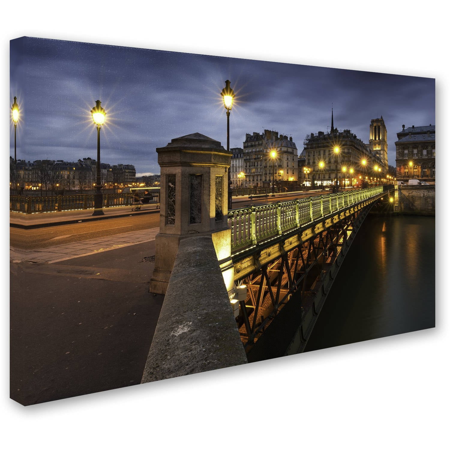Trademark Fine Art "Bridge of Arcole in Paris" Canvas Art by Mathieu Rivrin