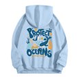 thumbnail image 1 of Sweat à Capuche Imprimé à Motif Coloré pour Femmes, Confort Ample, Lettres, 1 of 2