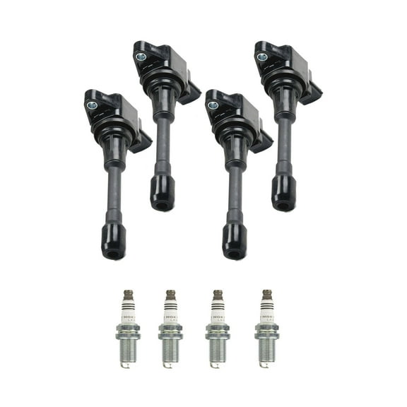 Set of 4 ISA Ignition Coils and 4 NGK Ruthenium Spark Plugs Compatible with 2014-2018 Nissan Frontier Replacement for UF509