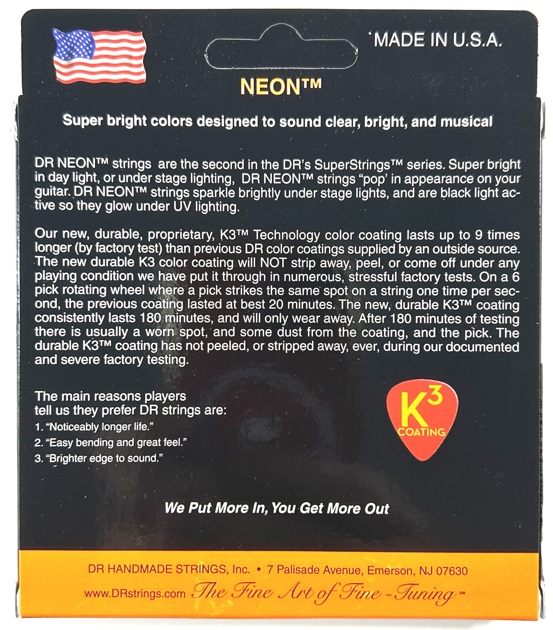 DR Strings Electric Guitar Strings 5 Sets Neon Orange 09-46 Light-Medium