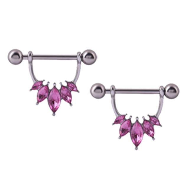 2 Piezas de Acero Inoxidable Medio Barbell 16g Sunnimix Anillo de pezón de acero inoxidable