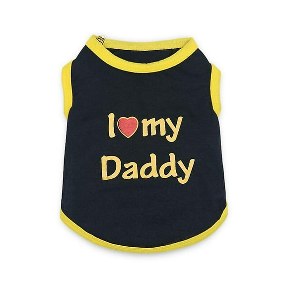 Pet Dog T-shirt I Love My Mom And Dad Tank Top Gift Clothing Clothes For Small Puppies Cats Kittens Poodle Teacup Terrier Rabbit Puppies (s, Yellow-d)