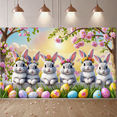 thumbnail image 6 of Adorable Bunny Themed Easter Background Backdrop Banner Colorful Decorations for Easter Parties Photography Props Spring Celebrations Decor, 6 of 7