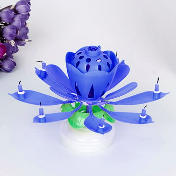 Musical Flower Birthday Candle Rotating Flower Candles with Happy
