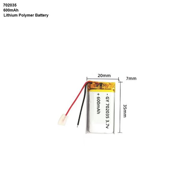 3.7V 600mAh Li-Ion Battery 702035 Lithium Polymer Rechargeable Battery For Bluetooth Headset GPS Toy