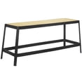 thumbnail image 2 of SAFAVIEH Jaguar Coastal Style Cane Bench, Black/Natural (42.3 in. W x 14.8 in. D x 17.8 in. H), 2 of 7