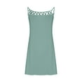 thumbnail image 4 of ZZwxWA Womens Summer Linen Sleeveless Sun Dress Spaghetti Strap Hollow Casual Loose Flowy Beach Shift Tunic Dress 2025 Holiday Gift, 4 of 4