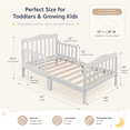 thumbnail image 6 of Zimtown Toddler Bed, Wood Kids Bedframe Children Classic Sleeping Bedroom Furniture w/Safety Rail Fence (White), 6 of 12