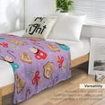 thumbnail image 4 of Christmas Gingerbread Purple Flannel Fleece Throw Blanket Xmas Candy Cane 50x60 Inches Soft Blanket for Couch,Cozy,Warm,Lightweight, 4 of 6