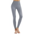thumbnail image 4 of Huresd Womens High-WaistedFull Length Yoga Pants Tummy Control Stretchy Workout Lounge Legging 28'' Light Gray 2XL, 4 of 5