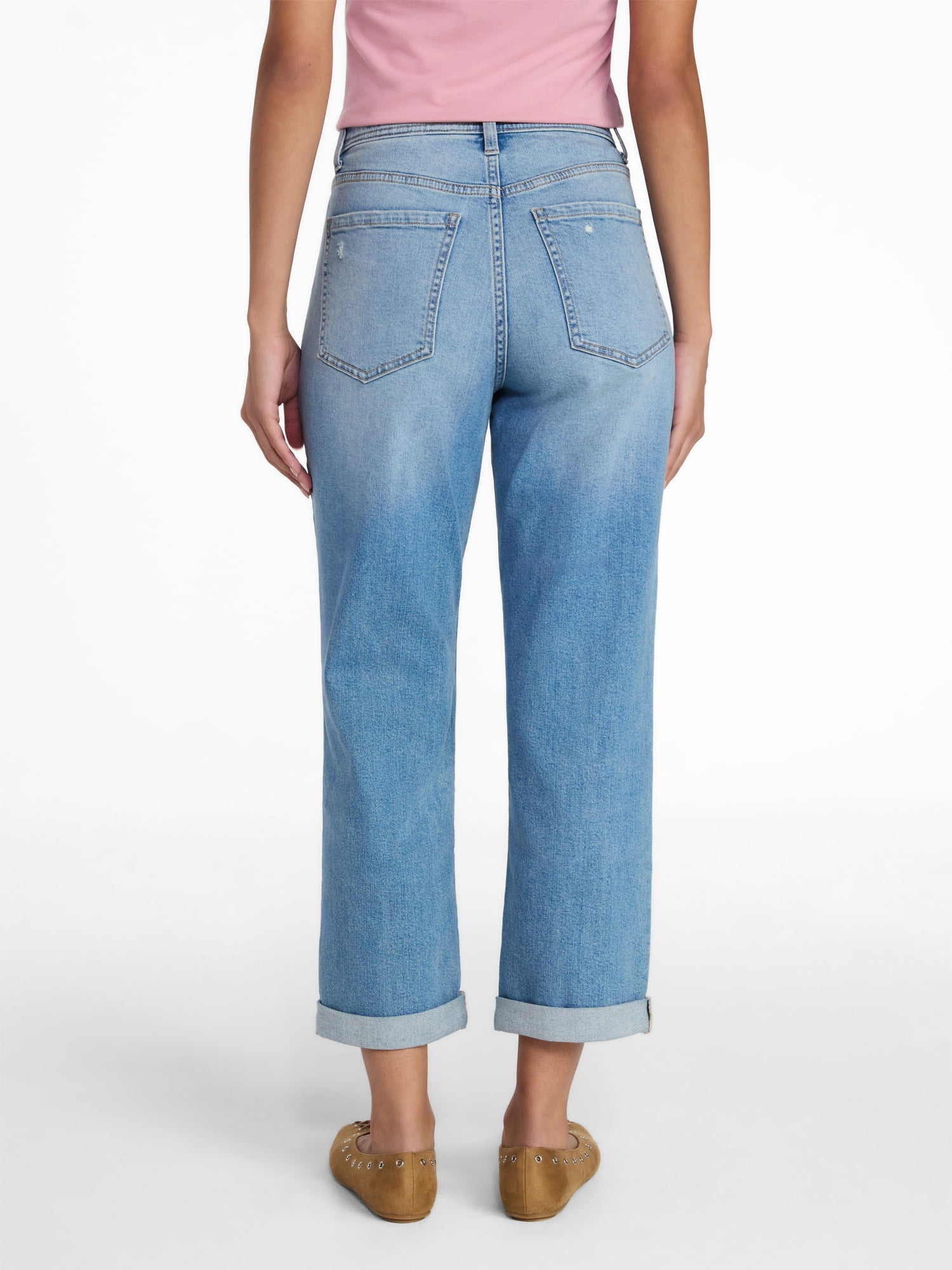 Time and Tru Women's Relaxed Boyfriend Jeans, 26" Inseam, Sizes 0-22