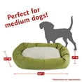 thumbnail image 2 of Majestic Pet Sherpa Villa Velvet Bagel Pet Bed for Dogs, Calming Dog Bed Washable, Medium, Apple, 2 of 5