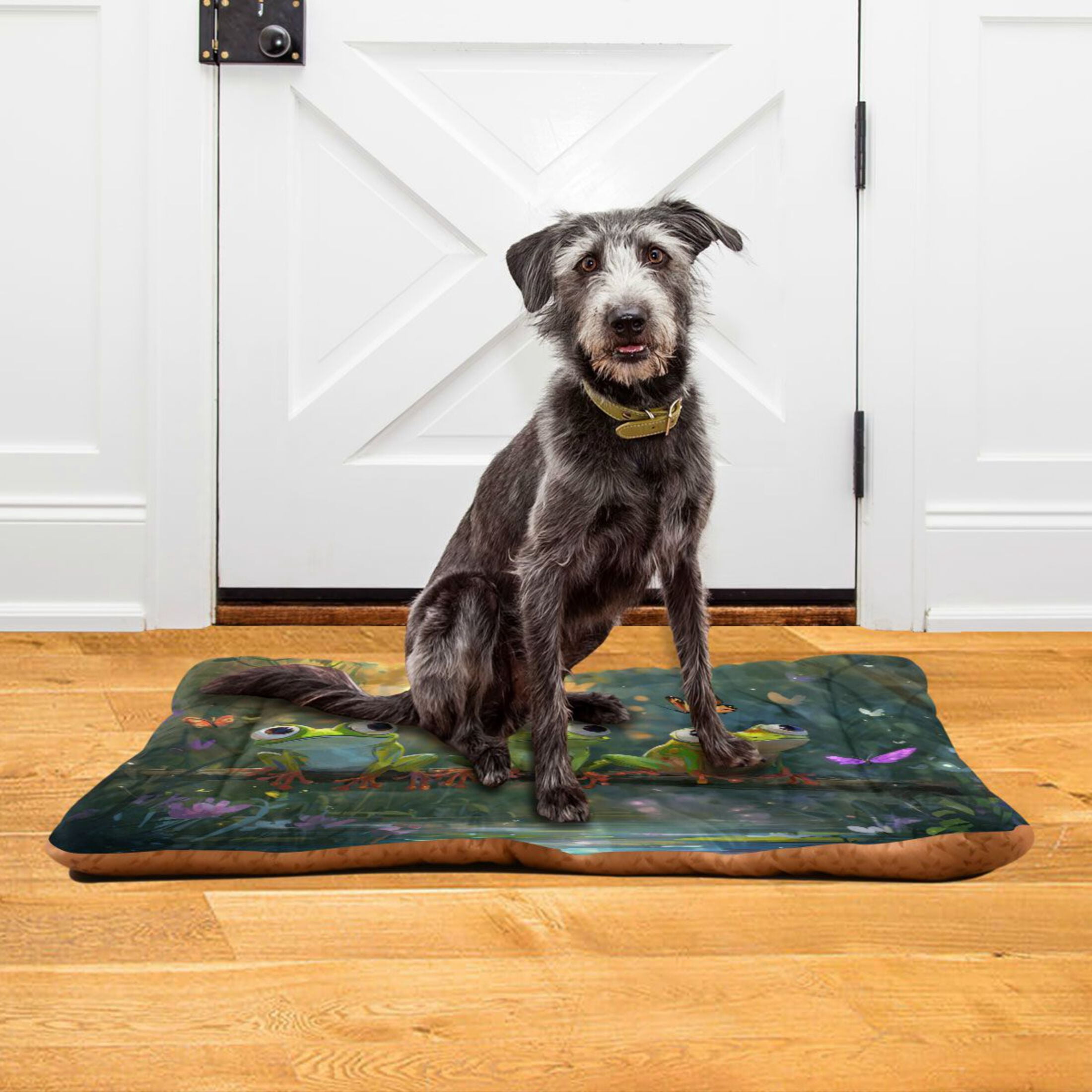 Qxltty Cute Frog Ped Pad Wear-resistant and Hard to Bite Through Sleeping Pad for Small Medium Large Dogs Winter Pet Bed 36×24in