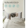 thumbnail image 3 of Clothes Drying Rack Metal Laundry Drying Rack Foldable Space-Saving Free-Standing Airer with Gullwings Indoor Outdoor Use White, 3 of 7