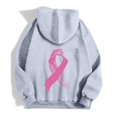 thumbnail image 6 of NinXxx Women's Cancer Prevention Zipper Long Sleeve Pocket Drawstring Hoodie Grey S, 6 of 6