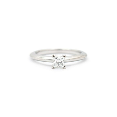Tiffany & Co. 950 Platinum 0.22 Princess Cut Diamond Promise Engagement Ring
