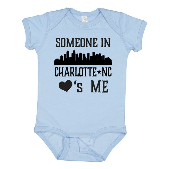 Inktastic Charlotte North Carolina Someone Loves Me Boys or Girls Baby Bodysuit