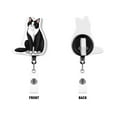 thumbnail image 2 of WIRESTER Acrylic Reel ID Holder Belt Clip Badge Retractable with Alligator Clip for Office Worker Medical Staffs, Nurse, Doctor, Teacher, Student - Playful Tuxedo Cat (S4), 2 of 5