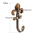 thumbnail image 2 of Unique Bargains Durable Curtain Hooks Wall Mounted Utility Bronze Hook for Coat Towel Hat 77mm x 40mm x 25mm with Screws 4Pcs, 2 of 6